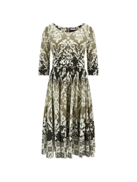 Samantha Sung Abelia all-over print dress Neutrals ABELIADRESSKHAKI