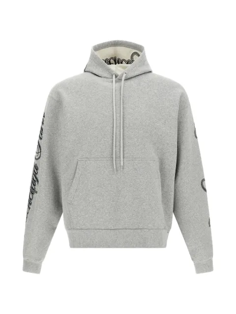 Balenciaga Cursive embroidered cotton hoodie Grey 858143TTVM8