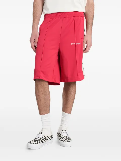 Palm Angels logo-print side-stripe shorts Red PMCL009S26FAB001
