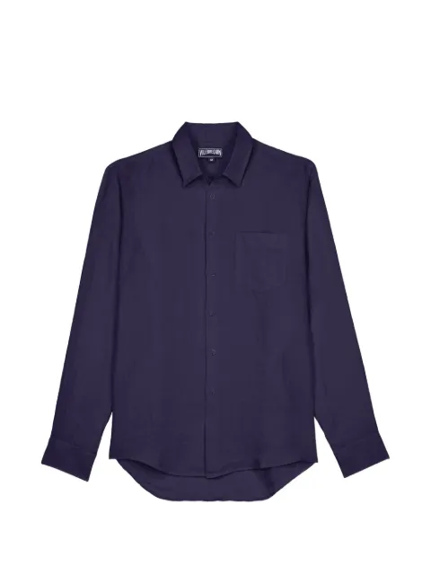 Vilebrequin plain linen shirt Blue AROD3U00