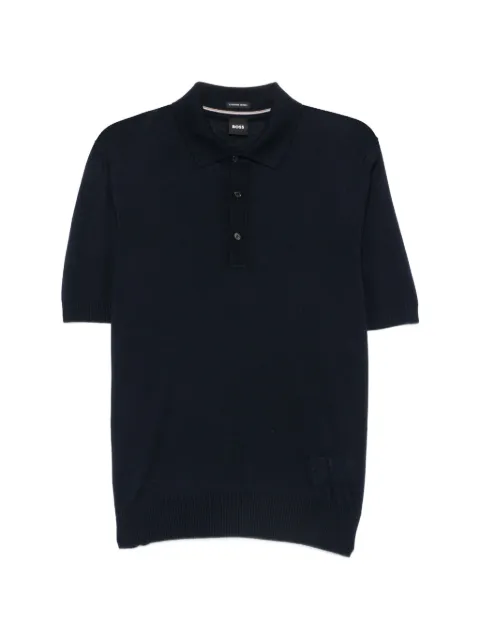 BOSS knit polo in virgin wool Blue 50560485