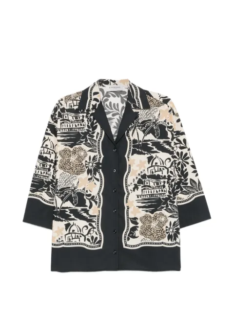 ERMANNO FIRENZE graphic-print notch-lapel shirt Black D48EK047EC8