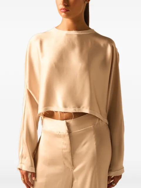 JBQ raw-cut cropped top Neutrals T051175