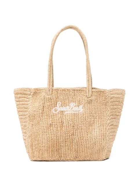MC2 Saint Barth logo-embroidered woven tote bag Neutrals HAND002