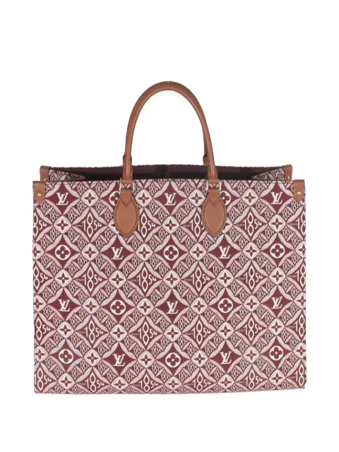 Louis Vuitton Pre-Owned 2020 large Since 1854 Onthego jacquard canvas tote bag Red 150710