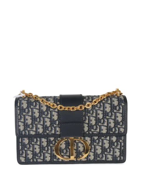 Christian Dior Pre-Owned 2023 Oblique 30 Montaigne chain-strap bag Blue 151479