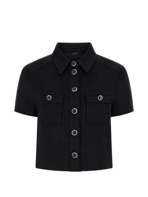 GUESS USA button flap shirt Black W6RH83KCMU2