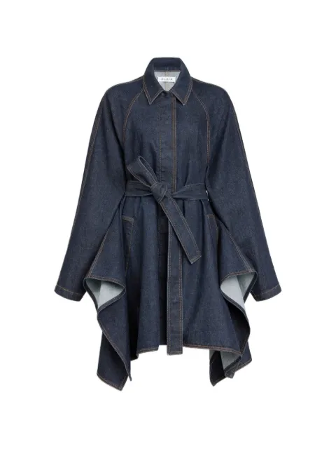 Alaïa belted denim oversized coat Blue AA9V1274D008C