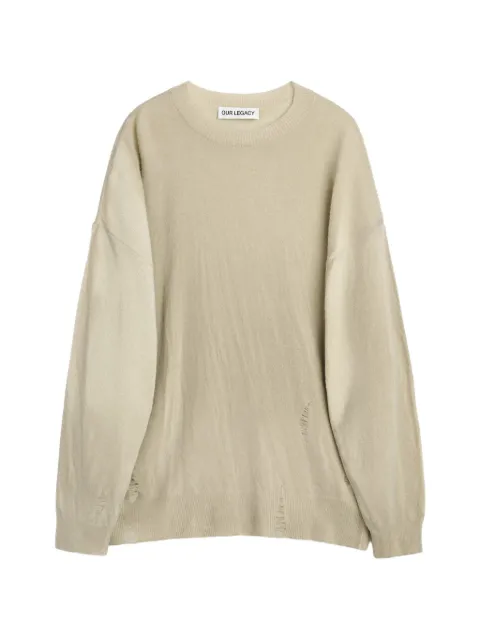 OUR LEGACY distressed crew-neck sweater Neutrals M2263SM