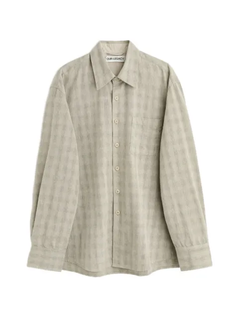 OUR LEGACY Above check-pattern patch-pocket shirt Neutrals M2262AST