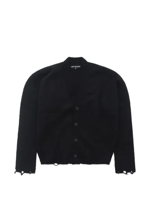 Junya Watanabe distressed asymmetric cardigan Black JQN010
