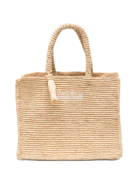 MC2 Saint Barth embroidered raffia beach bag Neutrals COL0013