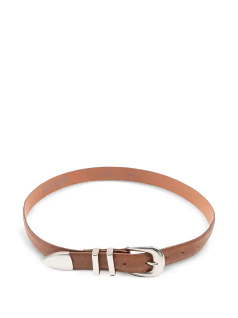 Naked and Famous Jessie leather metal-tip belt Brown 340143299