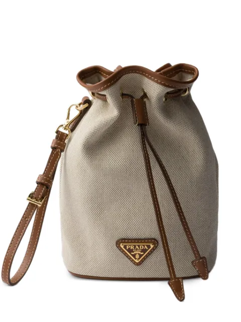 Prada canvas and leather pouch Neutrals 1NS0692DBX
