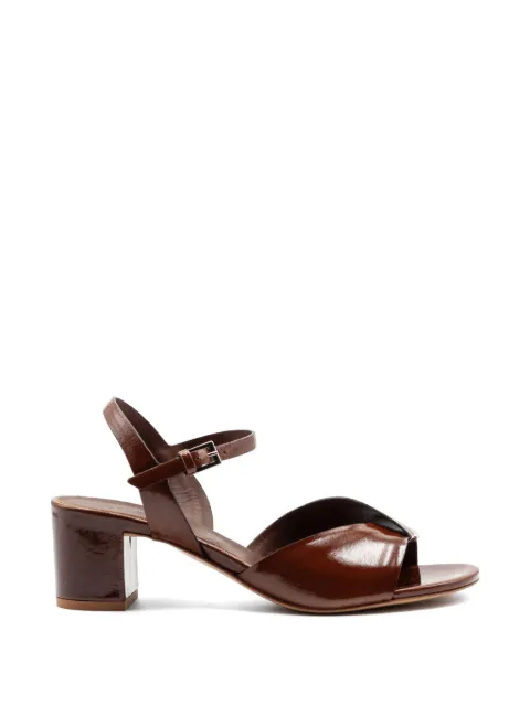 Del Carlo Betty crossover-strap block-heel sandals Brown 12120VETROCAFFE