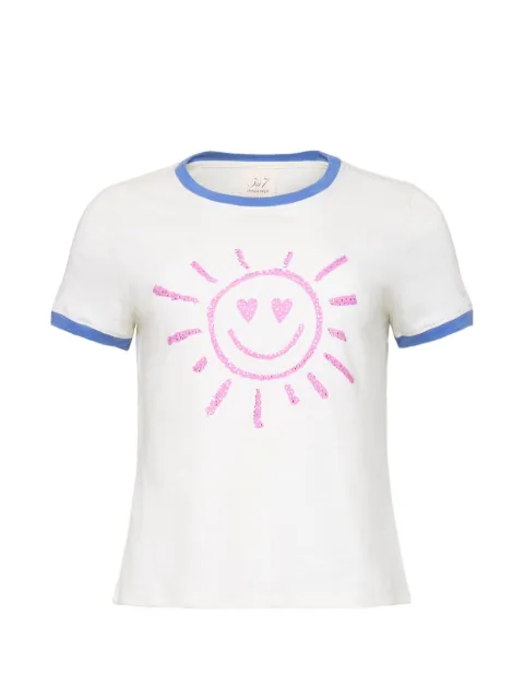 Cinq A Sept smiling-sun rhinestone-embellished T-shirt White ZT1063A2392ZCRULM