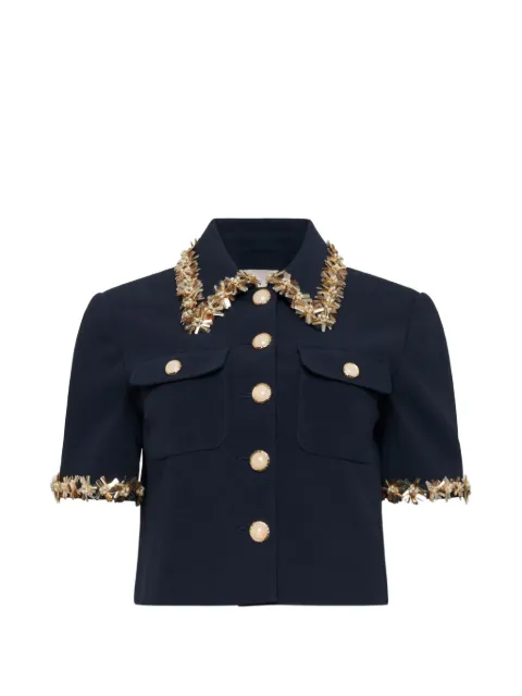 Cinq A Sept Sunflare Aanya cropped jacket Blue ZJ1000A1319ZNVCHP