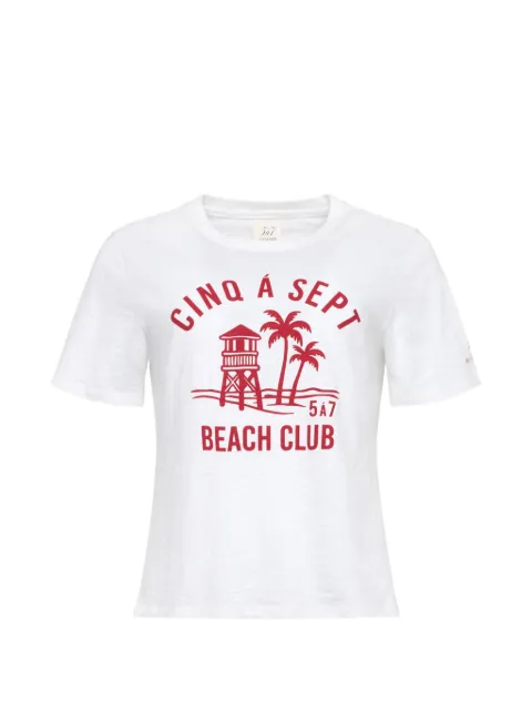 Cinq A Sept logo-print slub-texture T-shirt White ZT12862392Z