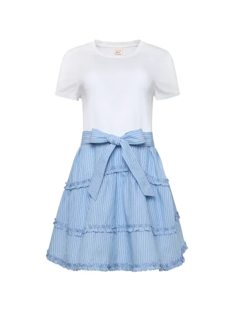 Cinq A Sept Kasen Jessie-stripe ruffled dress White ZD3445A10009ZWHTBW