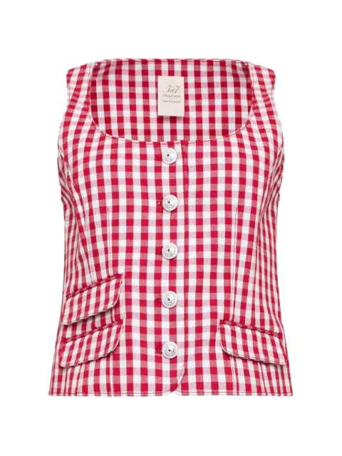 Cinq A Sept Lovina gingham top Red ZW193511759Z