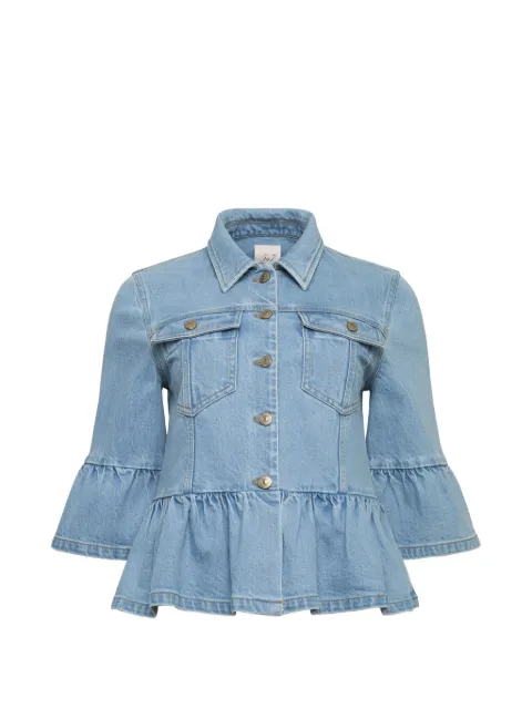 Cinq A Sept Mandie ruffled denim jacket Blue ZJ82611175ZMIS