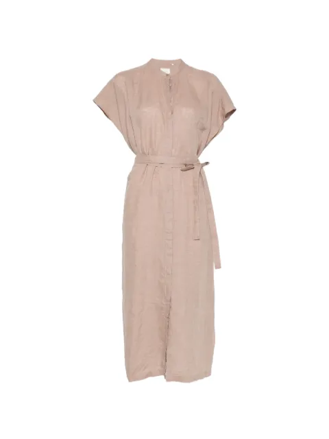 Xacus Nico belted cap-sleeve midi dress Neutrals NICO2480