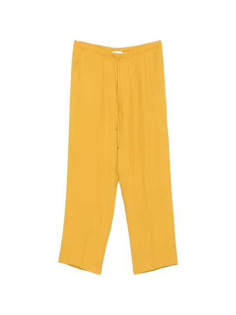 Second/Layer drawstring-waistband pressed-crease trousers Black 102302YLLW