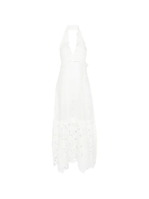 Ermanno Scervino V-neck broderie-anglaise maxi dress White D484Q609QYD