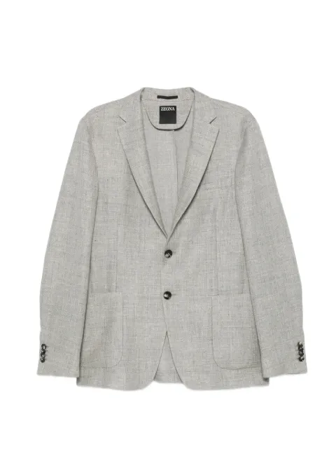 Zegna notched-lapel single-breasted blazer Grey 342018A31D7SG0
