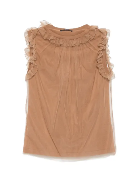 Fabiana Filippi ruffled T-shirt Neutrals MAD276F511M228