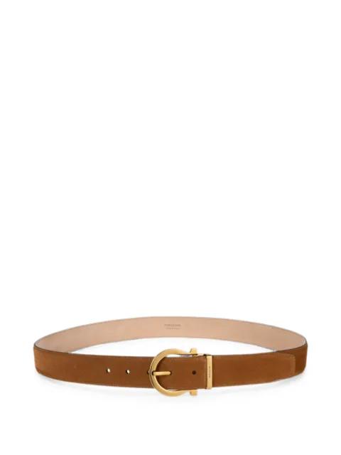 Ferragamo adjustable belt with Gancini Brown 796673