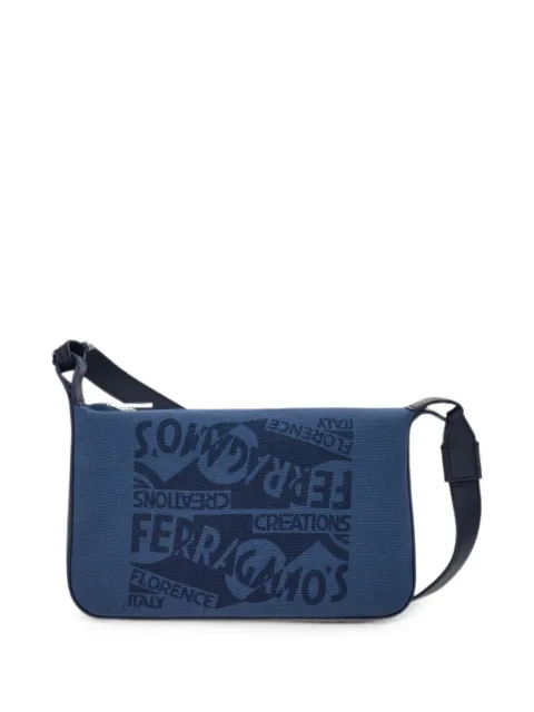 Ferragamo shoulder bag with logo Blue 793622