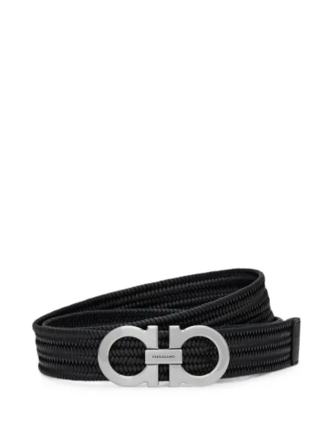 Ferragamo Gancini woven belt Black 795604