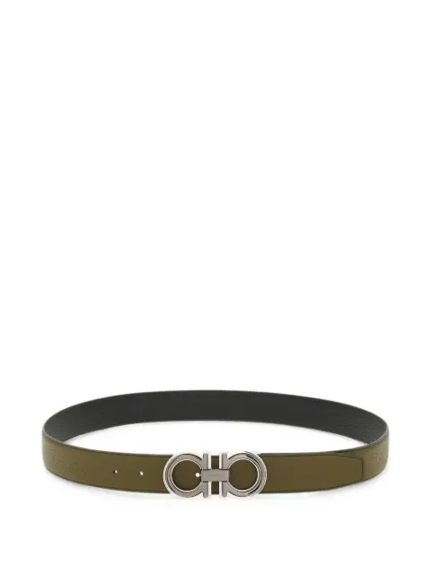 Ferragamo reversible and adjustable Gancini belt Green 796212