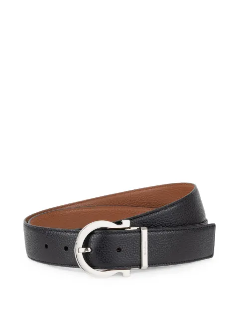 Ferragamo Reversible and adjustable Gancini belt Black 796604