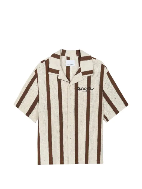 Only the Blind crochet-knit striped shirt Neutrals OTBSH1701