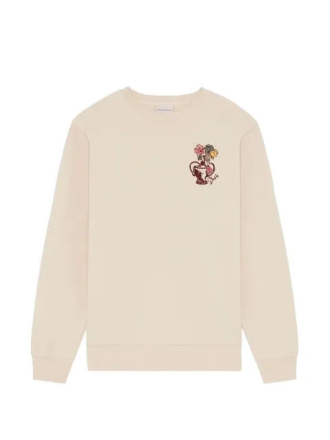 Drôle De Monsieur Vase Havana embroidered sweater Neutrals KSW202CO127SD