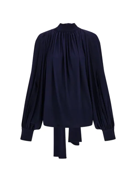 Ferragamo gathered top with shoulder slit detail Blue 793788