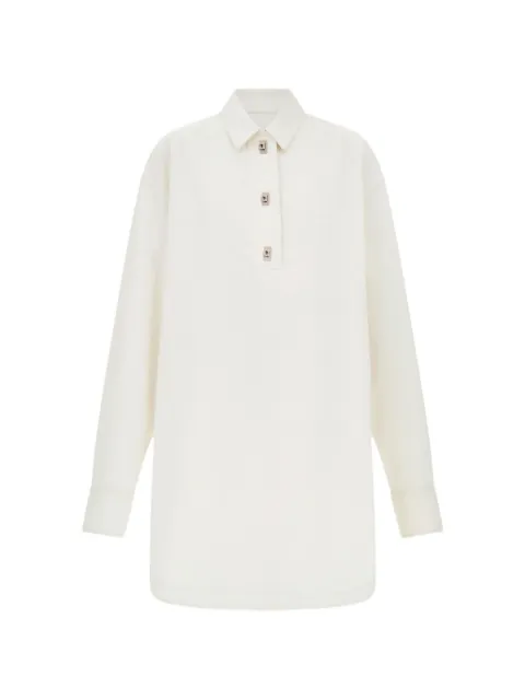 Ferragamo cotton and silk shirt dress White 794313
