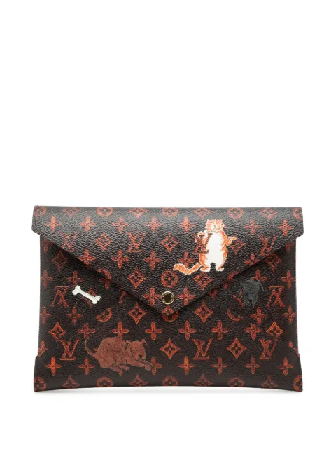 Louis Vuitton Pre-Owned 2018 Grace Coddington Catogram Kirigami Pochette Set clutch bag Brown FD193IFDNKUR0AWL