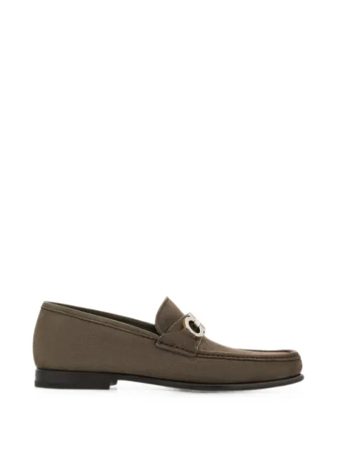 Ferragamo Avril Gancini-plaque suede loafers Grey 794897