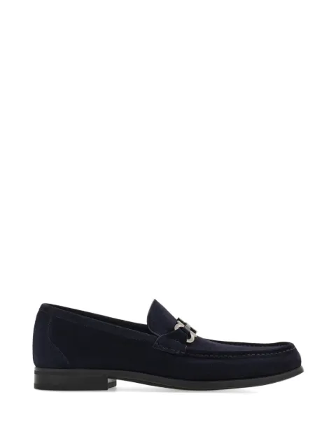 Ferragamo Gancini ornament moccasins Blue 794896