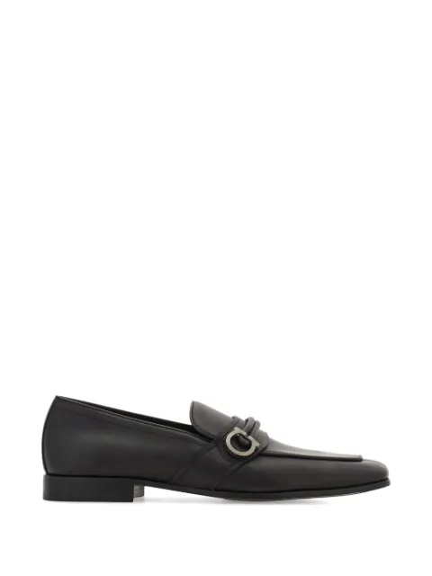 Ferragamo Gancini ornament moccasins Black 794961