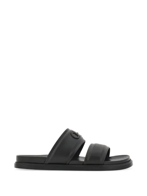 Ferragamo Gancini ornament slides Black 792742