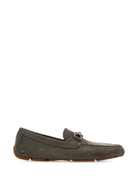 Ferragamo Gancini ornament driver loafers Grey 792903