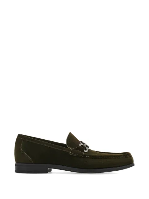 Ferragamo Gancini ornament moccasins Green 794894