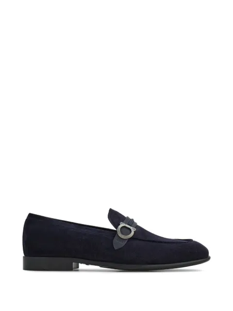 Ferragamo Gancini ornament moccasins Blue 794956