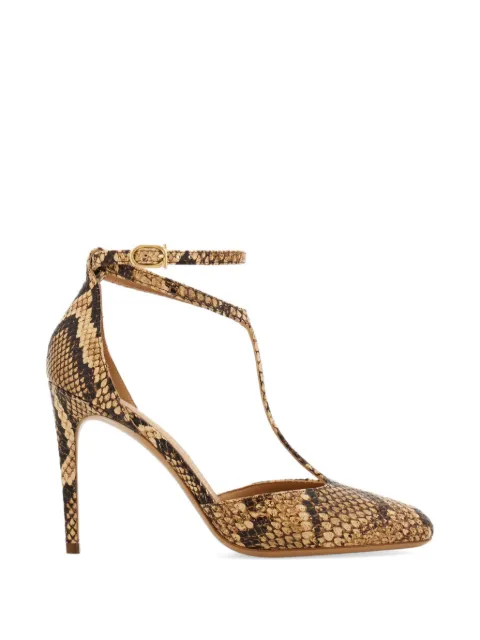 Ferragamo snake-effect T-bar pumps Neutrals 795448