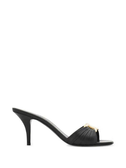 Ferragamo Gancini-plaque ruched sandals Black 795330