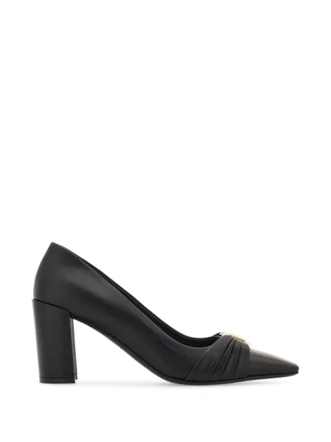 Ferragamo Gancini ornament pumps with block heel Black 795405